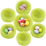 Sfcddtlg Ostergras-Füllung aus natürlicher Sisalfaser, grüner Osterkorb, Sisalfaser-Füllung, Geschenk-Box-Verpackung, zerknitterte Füllung für Ostereier, Dekoration, Geschenkverpackung, 200 ml