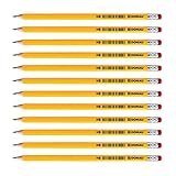 OFFICER PRODUCTS DONAU 7386001PL-99 Bleistift Holz: 12 HB Bleistifte mit Radiergummi / 12 Stück / 12er Pack/Ungiftig/Farbe: Gelb