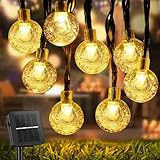 STANBOW Solar Lichterkette Aussen, 9M 60LED Lichterkette Solar, 8 Modes IP65 Lichterkette Solar Außen Wetterfest für Garten, Hof, Veranda, Hochzeit, Party, Dekoration (warmweiß)