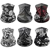 AWUMBUK Halstuch Herren & Damen 6 Stück, Multifunktionstuch Unisex Nahtlose Bandanas Schlauchschal Herren Winddicht Halswärmer Motorrad Loop Schal Herren für Outdoor Arbeit Radfahren Laufen