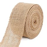 Juteband Sackleinen Band 10 m Juteband 6 cm Burlap Band Vintage Geschenkband Sackleinen Band für Hochzeitdeko Geschenkverpackung Basteln