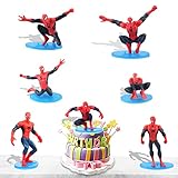 7 Pcs Spiderman Cake Topper, Avengers Mini Figuren Set Spiderman Topper Spiderman Kuchendekoration Spiderman Cake Tortenfiguren für Tortendeko Kinder Geburtstags Party Supplies