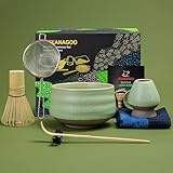 TEANAGOO Japanisches Teeset, Matcha-Schneebesen-Set, Schale Bambus-Matcha-Schneebesen (Chasen), Schaufel (chashaku), Schneebesenhalter, Teezubereitungsset. N6, Tee-Set…