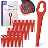 FILZADA® 50x Rasentrimmer Messer - Ersatzmesser Rasentrimmer geeignet für Einhell Trimmer - Rasentrimmer Messer - Rasentrimmer Zubehör - Kunststoffmesser für Rasentrimmer - Rasentrimmer Ersatzmesser