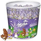 Milka Mini Schmunzelhasen 1 x 1.505g I Osterschokolade Großpackung I gefüllt mit Milchcréme I Süßigkeiten zu Ostern aus 100% Alpenmilch Schokolade