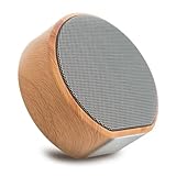 Tragbarer Bluetooth-Lautsprecher für Musikwiedergabe für Telefonanrufe, TF-Karte, FM-Radio, Holz-Lautsprecher, kabellos, Freisprecheinrichtung, für den Außenbereich ( Farbe : Schwarz)