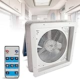 12-V-OLT-Fernbedienung, Deckenventilator für Wohnmobile, Wohnmobil-Dachventilator mit LED-Licht, 11-Zoll-Wohnmobil-Entlüftungsventilator, umkehrbarer Wohnmobil-Abluftventilator, Rauchkuppel-Wohnmobi