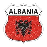 Smart Blonde Albanien Land Flagge Highway Schild Metall Logo Schild hs-164