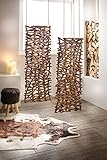 Deko-Objekt Rustikal aus Rattan & Holz, Raumteiler, Paravent, Skulptur