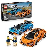 LEGO Speed Champions Lamborghini Revuelto und Huracán STO Auto Set mit 2 Rennwagen und 2 Fahrer Minifiguren - Spielzeug für Auto Fans - Kreatives Geschenk für Jungen ab 9 Jahren - 77238