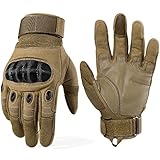 WTACTFUL Taktische Handschuhe Herr Motorradhandschuhe Herren, atmungsaktiv Touchscreen mit Protektoren für Motorrad Airsoft Paintball Fahrradfahren Einsatzhandschuhe Braun M