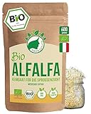 Bio Alfalfa Sprossen Samen 600g | Keimfähige Alfalfasamen zur Sprossenzucht | Microgreens fürs Sprossenglas | geprüft & abgefüllt in Deutschland