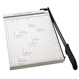 COOCHEER Papierschneider Profi Fotoschneider Hebelschneider Papierschneidemaschine Schneidegerät Bindegerät Schrottmaschineider für Schule & Büro, Weiß, A4