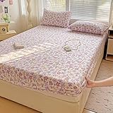 JIANINGHOME Spannbettlaken 180x200 Spannbettlaken aus Strick-Baumwolle, ultraweich, bequem, atmungsaktiv