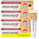 Blend-a-dent Plus Unschlagbare Bisskraft Haftcreme für Voll- und Teilprothesen, Made in Germany, Geschmacksneutral, 4x40g,Weiss