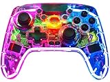 Speedlink RAIT NX RGB Gamepad - Controller PC wireless Bluetooth oder USB, Hall Effekt Sensoren, transparent beleuchtet, dual Vibration, Makro-Tasten, Turbo-Taste, Akku, für PC/Switch/Android/PS3