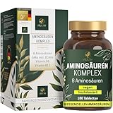 VITACTIV Aminosäuren Komplex Hochdosiert - 180 Tabletten, ca. 6000mg pro Tag - 8 essentielle Aminosäuren EAA, plus 4 Cofaktoren - Vitamin B6, B12 - Für Sport & Aktivität - Vegan, Laborgeprüft