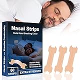 LABEHOLD Schnarchstopper Nasenpflaster Schnarchen - 60 Stück Nasal Strips Besser Atmen Nose-Strips, Nasenstrips Anti-Schnarch für Schlafen und Sport