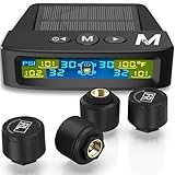 Marcala TPMS Sensoren 4er Set | Reifenüberwachungssystem | Einfach zu installierende Reifendrucksensoren 4er Pack | Normal & Trailer Mode (0-98PSI) | 5 Alarme & Buntes LCD-Display für Auto
