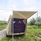 Heckzelt Auto, Wasserdicht Winddicht SUV Auto-Kofferraumzelt Universal Heckklappenzelt mit Sonnensegel, Autozelt Heckklappe mit Moskitonetz (Khaki)