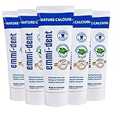 emmi-dent Ultraschall Zahncreme „Nature Calcium“ I Mit extra Calcium I Ideal für empfindliche Zähne und Zahnfleisch I Frei von Fluorid, Mikroplastik & Nanomaterialien I Vegan & glutenfrei I 5x 75 ml