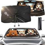 MinXin Sonnenschirm Auto, mit biegsamer Griff 360° Drehbar Faltbarer, UV-Schutz, Wärmeisolierung, Sonnenblende, Auto Windschutzscheibe Sonnenschirm, für die meisten Autos, SUVs, LKWs
