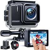 iZEEKER Action Cam 4K 30FPS 20MP, 40M Wasserdicht, Unterwasserkamera mit Stabilisierung, Touchscreen Videokamera, 170°Weitwinkel Helmkamera, 2X1050 mAh Akkus, WiFi, 2.4G Fernsteuerung, Zubehör Kit