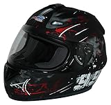 protectWEAR Motorradhelm FS-801-99R schwarz/rot-Gr.S