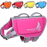 VIVAGLORY High Buoyancy Schwimmweste Hund, Rettungsweste, Hundeschwimmweste für Bootfahren, Schwimmhilfe & Auftrieb, XL, Pink