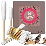 300 Stück 15,2 cm lange Wattestäbchen in Box – professionelle große Wattestäbchen mit Bambusgriff – doppelseitige Hundeohrtupfer – speziell entwickelte große Wattestäbchen für Hundeohren