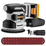 20V Exzenterschleifer Akku 125mm: DEKOPRO Schleifmaschine für Holz,6 variable Geschwindigkeiten, 125 mm Schleifer, Holzschleifer 13000 U/min, mit Staubbeutel und 15 Schleifpapieren