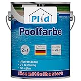 Plid® Beton Poolfarbe Poolblau seidenglänzend 2,5l - Schwimmbeckenfarbe chemiekalienbeständig - Unterwasserfarbe schnelltrocknend & kratzfest - hohe Farb- und Glanzstabilität Made in Germany