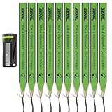 Tracer 4H Zimmermannsbleistifte (harte Mine), mit Anspitzer, 12 Stück