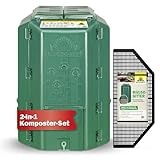 NEUDORFF Thermokomposter mit Bodengitter DuoTherm 530 L rattensicherer Komposter für Küchenabfälle - Wetterfeste und UV-beständige Komposttonne mit Recycling Kunststoff