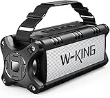 Bluetooth Lautsprecher (90W Peak)50W RMS, W-KING Musikbox Bluetooth Box Groß Stereo Klang/Tiefe Bass, IPX6 Wasserdicht Outdoor Boxen 40H AKKU/EQ/Powerbank, Tragbarer Musikboxen NFC/Freisprechen/AUX/TF