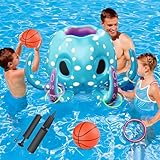 HIQE-FL Pool Basketballkorb,Schwimmbad Spielzeug,Aufblasbare Pool Spielzeug,Pool Wassersport Spielzeug für Party,Kinder Oktopus Poolspielzeug,für Kinder und Erwachsene Schwimmspielspielzeug.