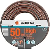 Gardena Comfort HighFLEX Schlauch 13 mm (1/2 Zoll), 50 m: Gartenschlauch mit Power-Grip-Profil, 30 bar Berstdruck, formstabil, UV-beständig, verpackt (18069-20), Grau/Orange