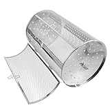 VALICLUD Grillkorb Drehspieß aus Edelstahl 180X300mm mit 360° Rotation für Gemüse Nüsse und Braten Backofenzubehör für Heißluftfritteuse und Ofen