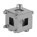 Scheibenbremskolbenwerkzeug, Universal Carbon Stahl Auto hinten Scheibenbremskolben Retractor Tool Wind Zurück Cube Calliper Adapter Silber für Fahrzeuge mit 4-Rad Scheibenbremsen