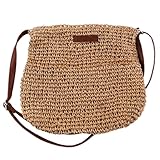 Luckwaii Strohtasche Stroh Handtasche Damen, Geflochtene Einzelschulter-Umhängetasche Stroh-Strandtasche Sommer Strand Geldbörse Frauen Handtasche Geflochten für Reisen Strand