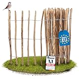 SCHWANFELD® 90 x 500cm Premium Staketenzaun Abgrenzung - [WETTERBESTÄNDIGER ABGRENZUNGS ZAUN GARTEN] - inkl. Montageanleitung - Hochwertiger Gartenzaun Holz - FSC®