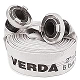 Industrie Schlauch 20m – 2 Zoll (52mm) Flachschlauch mit Storz C Kupplung – 8 Bar Druck – Wasserschlauch, Feuerwehrschlauch, Bauschlauch, flexibel, robust, Wasserleitung Garten 2' WZ20