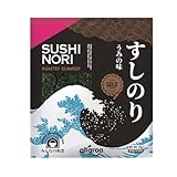 Allgroo Nori Gold Seetang, ganze Blätter, geröstete Seealgen, ideal für Sushi, vegan und glutenfrei, 1 x 25 g mit 10 Blättern