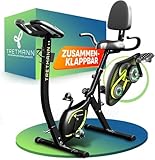 Tretmann NEU 3in1 Heimtrainer Fahrrad klappbar -extra komfortabel& leise- [SoftFoam] DEKRA geprüft - mit tiefem Einstieg Hometrainer Fahrrad Ergometer klappbar
