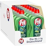 PRIL Herbal Fresh Limited Edition (16 x 450 ml), Handgeschirrspülmittel mit hoher Fettlösekraft, für sauberes Geschirr auch in kaltem Wasser, Kräuter-Duft aus Eukalyptus & Thymian