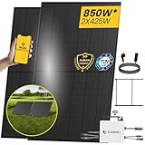 EPP Solar® 850W Balkonkraftwerk 800W komplett Steckdose - Inklusive Halterung - Balkonkraftwerk 800 Watt upgradebarer Wechselrichter 600W/800W (850W Balkonkrafwerk)