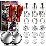 Zinngießen Silvester Spiele Set 2026-20 Zinngießen Set mit 18 Stück Zinn Giessen und 2 Löffeln, Gesunde Alternative Zum Bleigießen für Partyspiele Deko Silvester Geschenke Neujahrsgeschenke