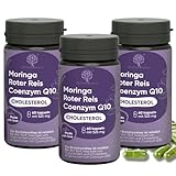 Ergänzungsmittel Roter Reis Fermentiert und Bio Moringa | Natürliches Triglyceride-Management | Coenzym Q10, Bockshornklee, Monacolin K, Hefe Roter Reis | RedMoringa® (180 Kapseln)