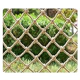 YQWUIJS Hanf-Frachtnetz, Hanfseilnetz, Anhängernetz, Kletternetz, Seilnetz für den Außenbereich, Kletter-Hanfseilnetz, dekorative Deckennetze, Kinderdekoration, Durchmesser 8 mm, Maschenweite 20 cm