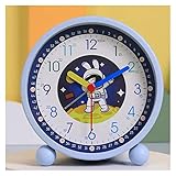 WAOCEO Wecker für Kinder, Lernwecker für Kinder, leise, kleine niedliche Tischuhren, batteriebetrieben, analoger Wecker für Schlafzimmer, Digitaluhr (Farbe: B)